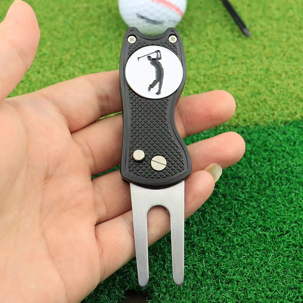 Stainless Steel Foldable Golf Divot Repair Tool Golf Accessories